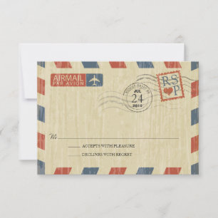 Poste aérienne antique épousant RSVP