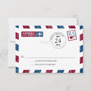 Poste aérienne antique épousant RSVP