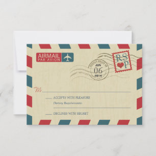 Poste aérienne antique épousant RSVP