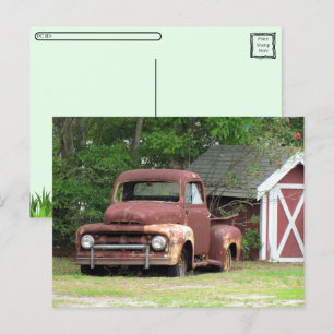Poste - Vieux Camion Rouge Carte postale