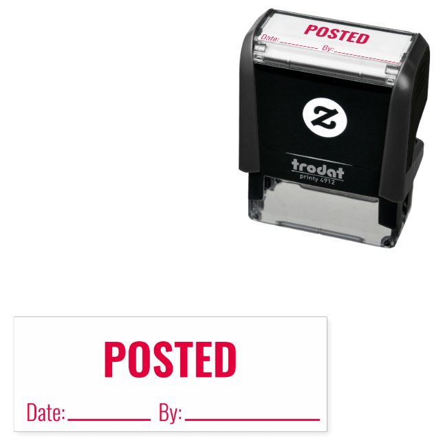 POSTED By and Date Line Business Text Template Self-inking Stamp (In Situ)