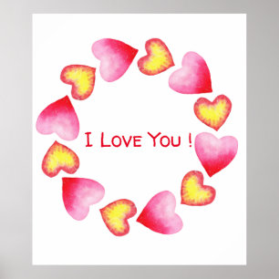 Poster С te romantique Je t'aime Saint Valentin
