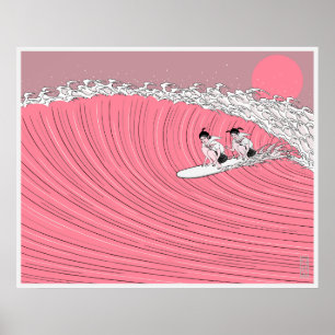 POSTER サンセット サーフ