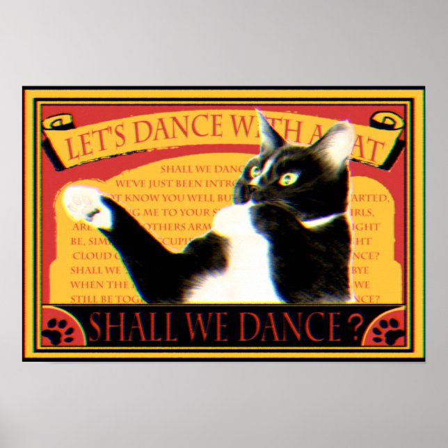 Poster レトロマッチデザイン　踊る猫　Retro Match Dancing cat (Devant)