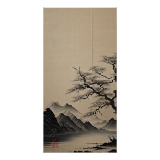 Poster 川と松　　River and Pine