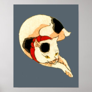 Poster 日 本 猫, 芳 Japonais Chat, Kuniyoshi, Ukiyo-e