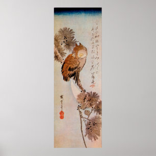 Poster 月 夜 の み み く, Chouette de la Lune , Hiroshige, Ukiy