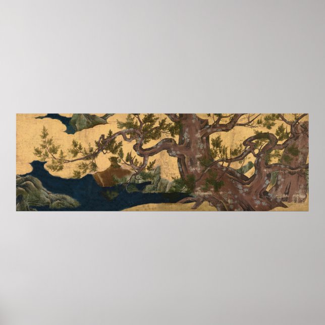 Poster 檜図 Cypress Tree Kano Eitoku (Devant)