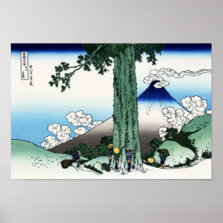 POSTER 甲 州 三 島 越, 北 斎