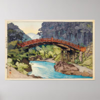 神 橋, Pont Sacré, Hiroshi Yoshida, Coupe de bois