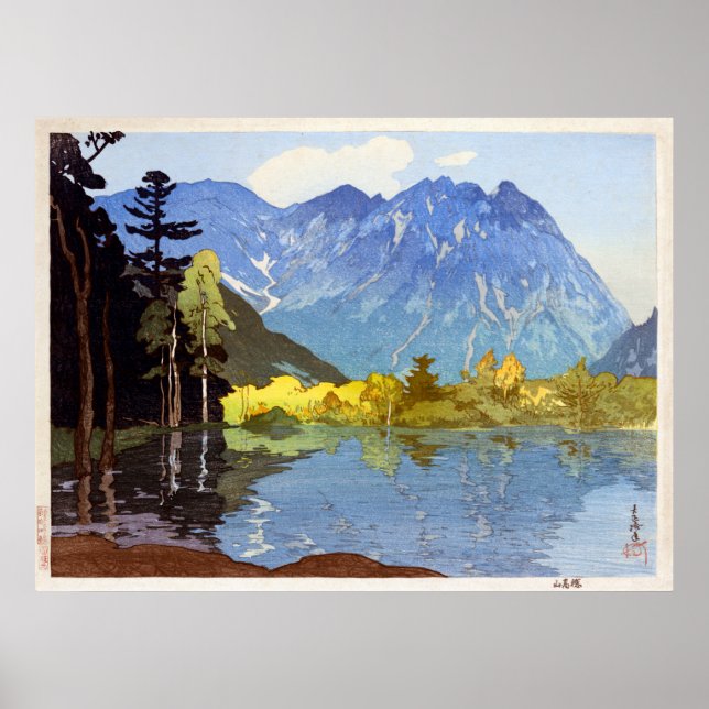 Poster 穂 高 岳, Mont Hotaka, Hiroshi Yoshida, Découpe (Devant)