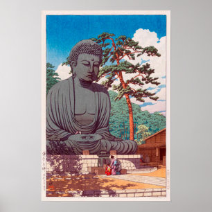 Poster 鎌 倉 仏, Grand Bouddha à Kamakura, Hasui Kawase