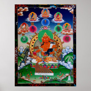 Poster 黃財神5 Buddha Mantra Yellow Jambhala