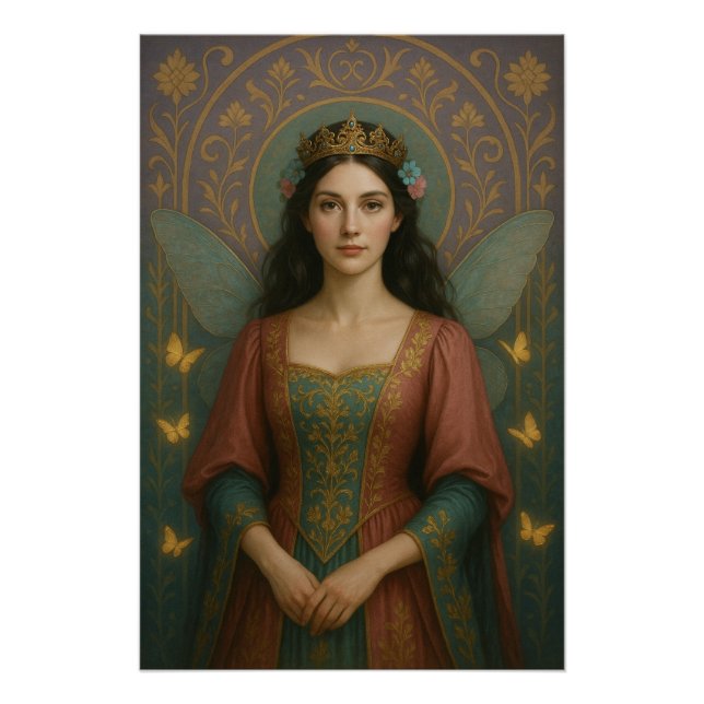 Poster 004_A fairy princess in muted rose and teal green. (Devant)