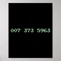 007 373 5963 Video Game Code 1987 80's Retro Games