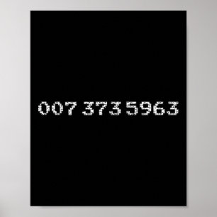 Poster 007-373-5963 Vintage Famous 45s Codes de jeu vidéo