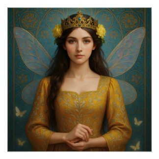 Poster 007_A fairy princess in golden yellow. 