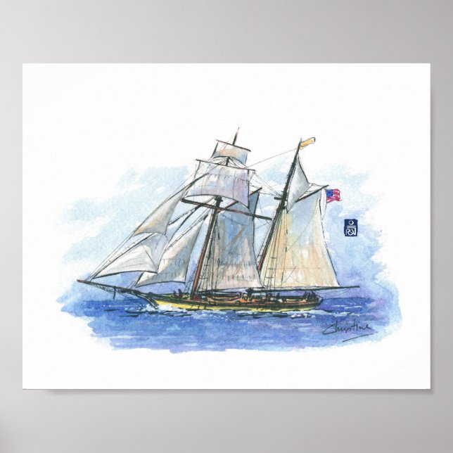 Poster 076 - US Clipper Tall Ship (Devant)