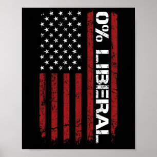 Poster 0% Libéral Zéro Pour Cent Anti Libéral - Drôle de