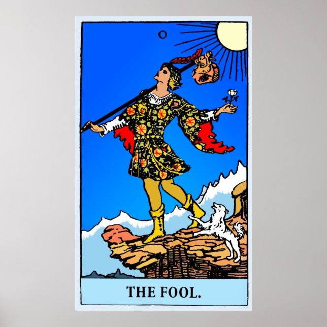 Poster 0 - L'idiot, l'art du Tarot - couleurs énergétique (Devant)