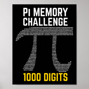 Poster 1000 Chiffres Du Défi Mémoire Pi - Jour Pi