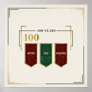 Poster 100 ans d'histoire noire, de fierté et de résilien
