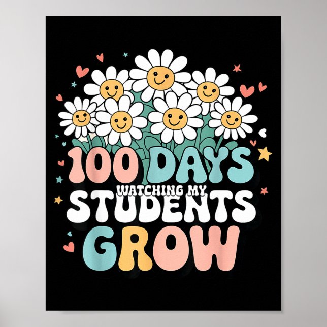 Poster 100 Day Watching My Students Grow 100 Days Of Scho (Devant)
