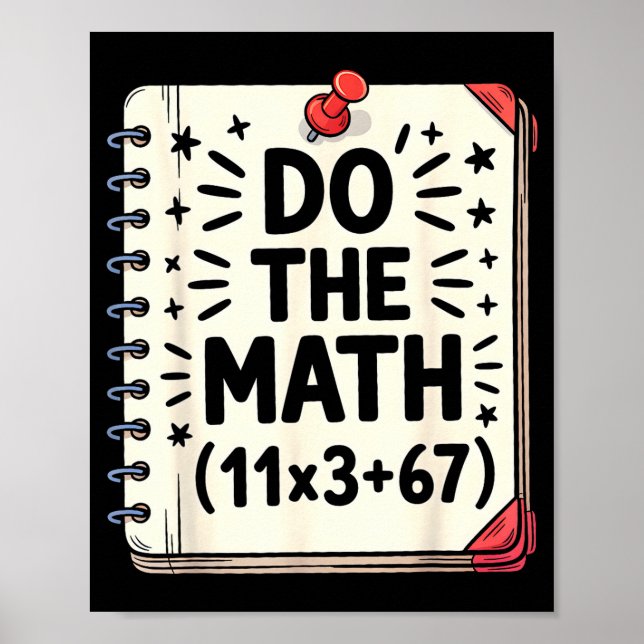 Poster 100 Days School Math Equation Do The Math 100 Funn (Devant)