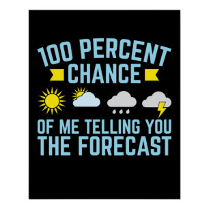 Poster 100% de chance de moi vous dire la prévision