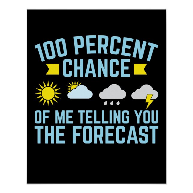 Poster 100% de chance de moi vous dire la prévision (Devant)