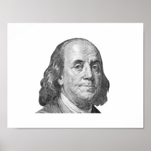 Poster 100 dollars, Benjamin Franklin