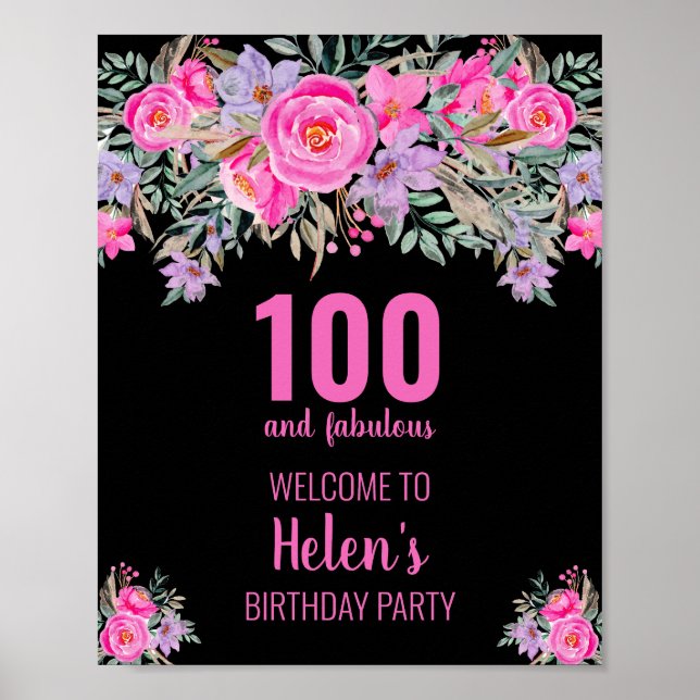 Poster 100 et fabuleuse fête d'anniversaire noire (Devant)