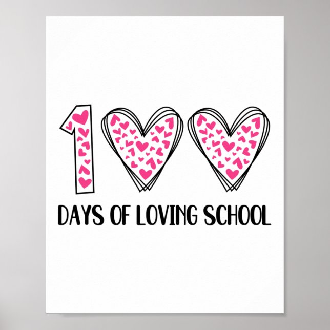 Poster 100 Jours D'Amour École 100E Jour D'École Enseigne (Devant)