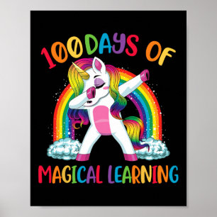 Poster 100 jours d'apprentissage magique dabbing filles d