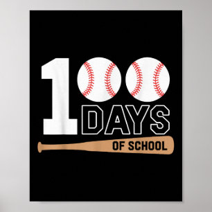 Poster 100 Jours De Baseball Scolaire 100E Jour D'École