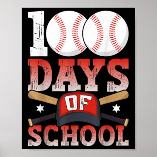 Poster 100 Jours De Baseball Scolaire 100E Jour Pour L'Ét