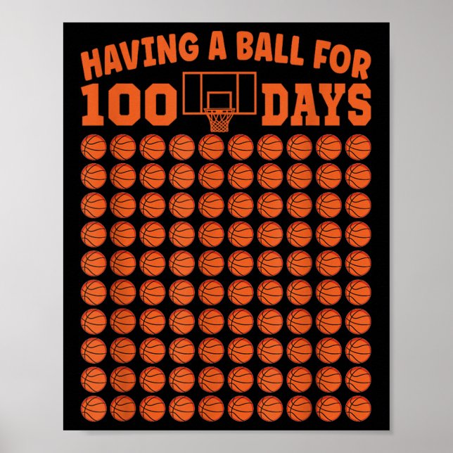 Poster 100 Jours De Basketball Scolaire 100E Jour Pour Le (Devant)