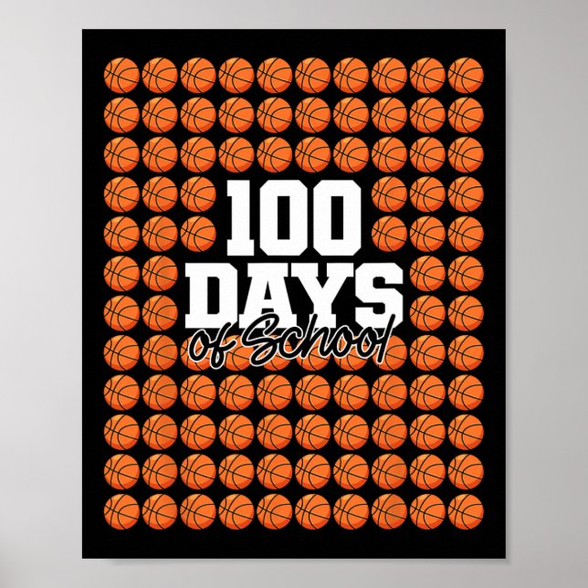 Poster 100 Jours De Basketball Scolaire 100E Jour Thé Sco (Devant)