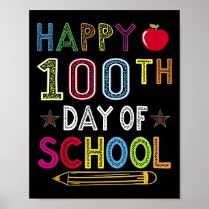 Poster 100 Jours De Cadeau Scolaire Enfants Pour L'Étudia