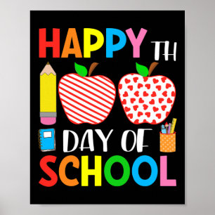 Poster 100 Jours De Coeurs Stripes Enseignant Et Étudiant