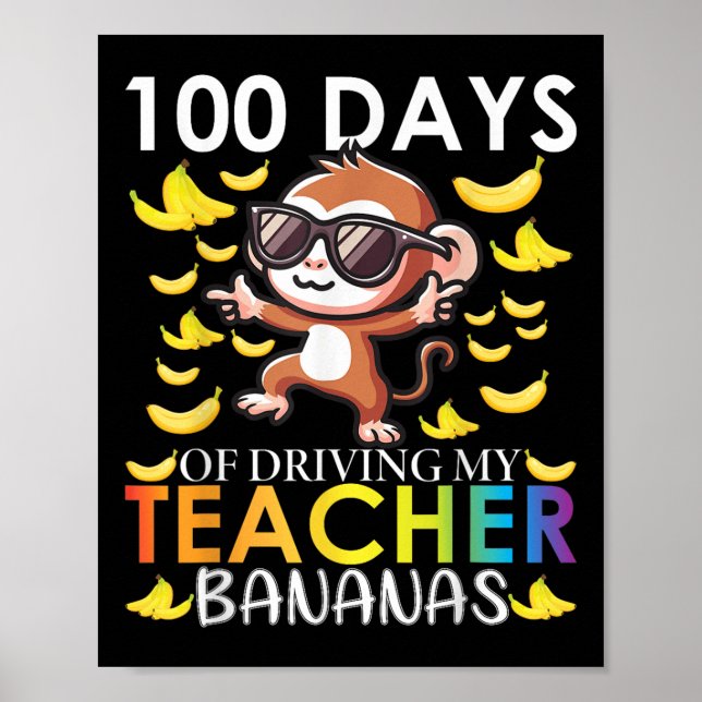 Poster 100 Jours De Conduite Mon Enseignant Bananes 100èm (Devant)