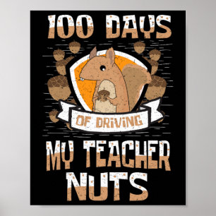 Poster 100 Jours De Conduite Mon Enseignant Nuts 100e Jou