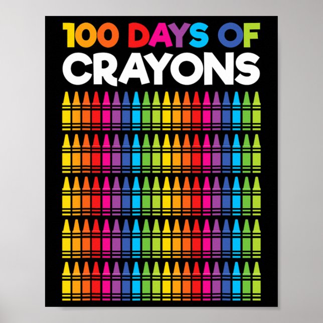 Poster 100 Jours de Crayons pour les filles Enfants 100e  (Devant)