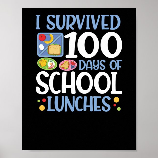 Poster 100 Jours De Déjeuners D'École 100E Jour D'École(1 (Devant)