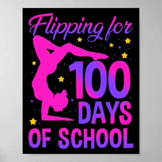 Poster 100 Jours De Gymnastique Scolaire Gymnaste (Devant)
