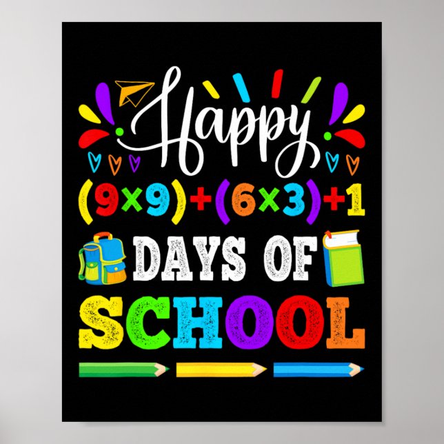 Poster 100 Jours De L'École 100ème Équipement Math Enseig (Devant)