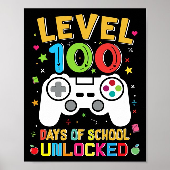 Poster 100 Jours De L'École Jeu Déverrouillé 100E Jour De (Devant)