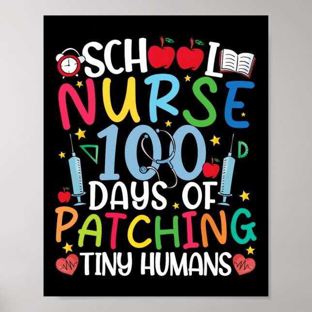 Poster 100 Jours De Patching Tiny Humans Nurse 100th Day  (Devant)