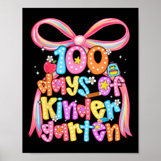Poster 100 jours de professeur de maternelle Coquette Bow