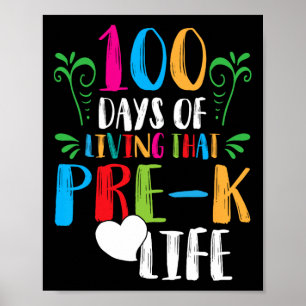 Poster 100 jours de vie qui pré-k vie100jours d'école